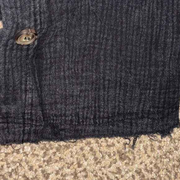 ODDY Black Distressed Button Down Shirt Small - Picture 6 of 6